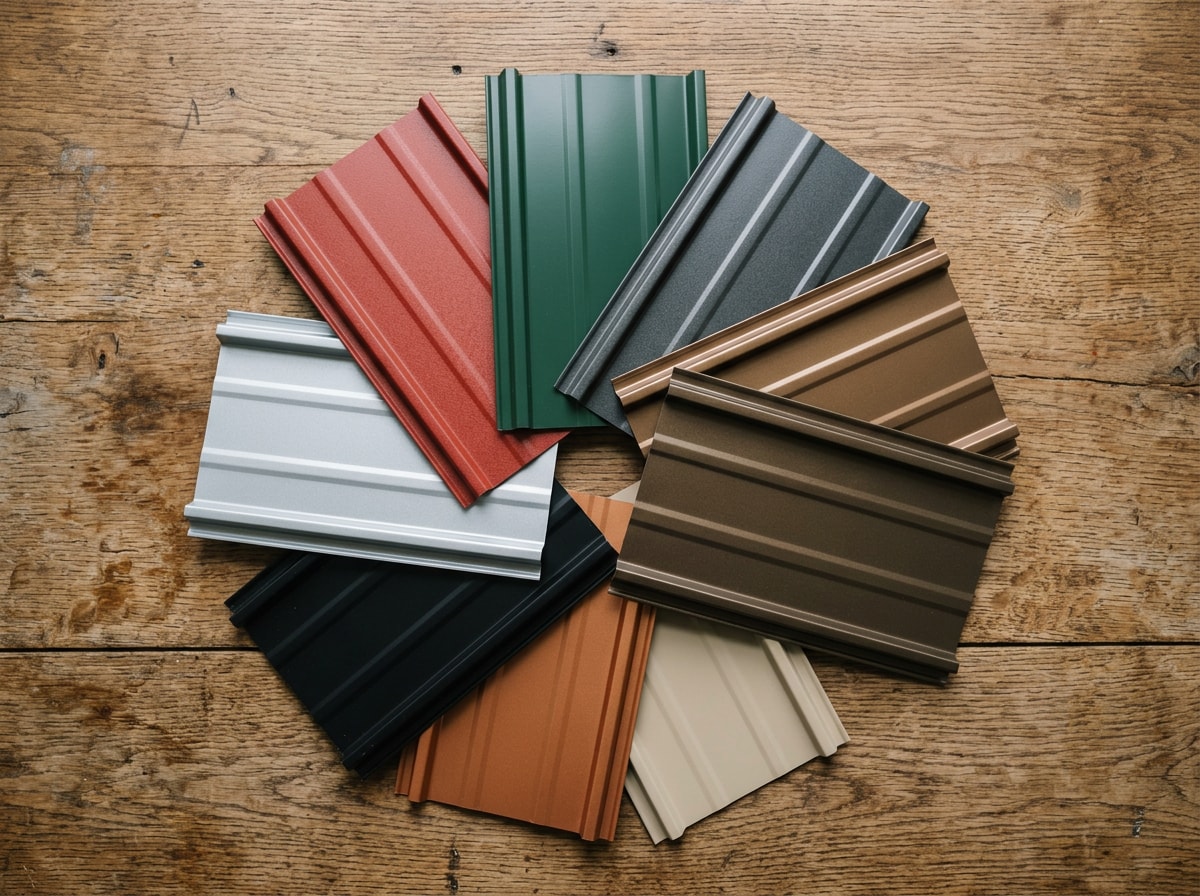 Color and finish samples for standing seam metal roofing panels