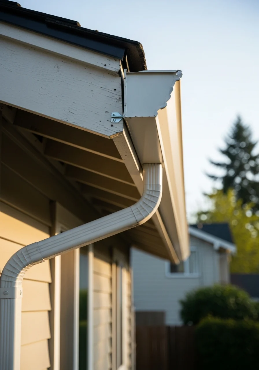 Close-up of professional contractor working on residential exterior project.